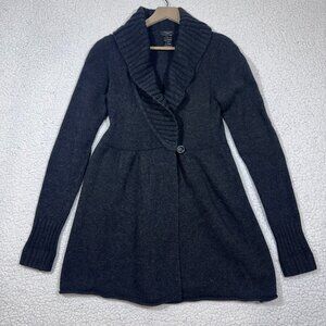 Talula by Aritzia Black Wool Angora Cashmere Blend Babydoll Wrap Cardigan Sz M